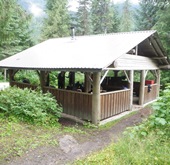 Bowron Lakes Group camping shelter