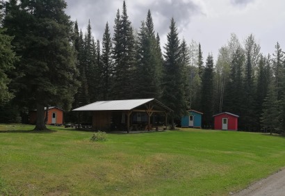 Becker's Lodge cabins at the Bowron Lakes