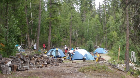 group camping on the Bowron Lakes